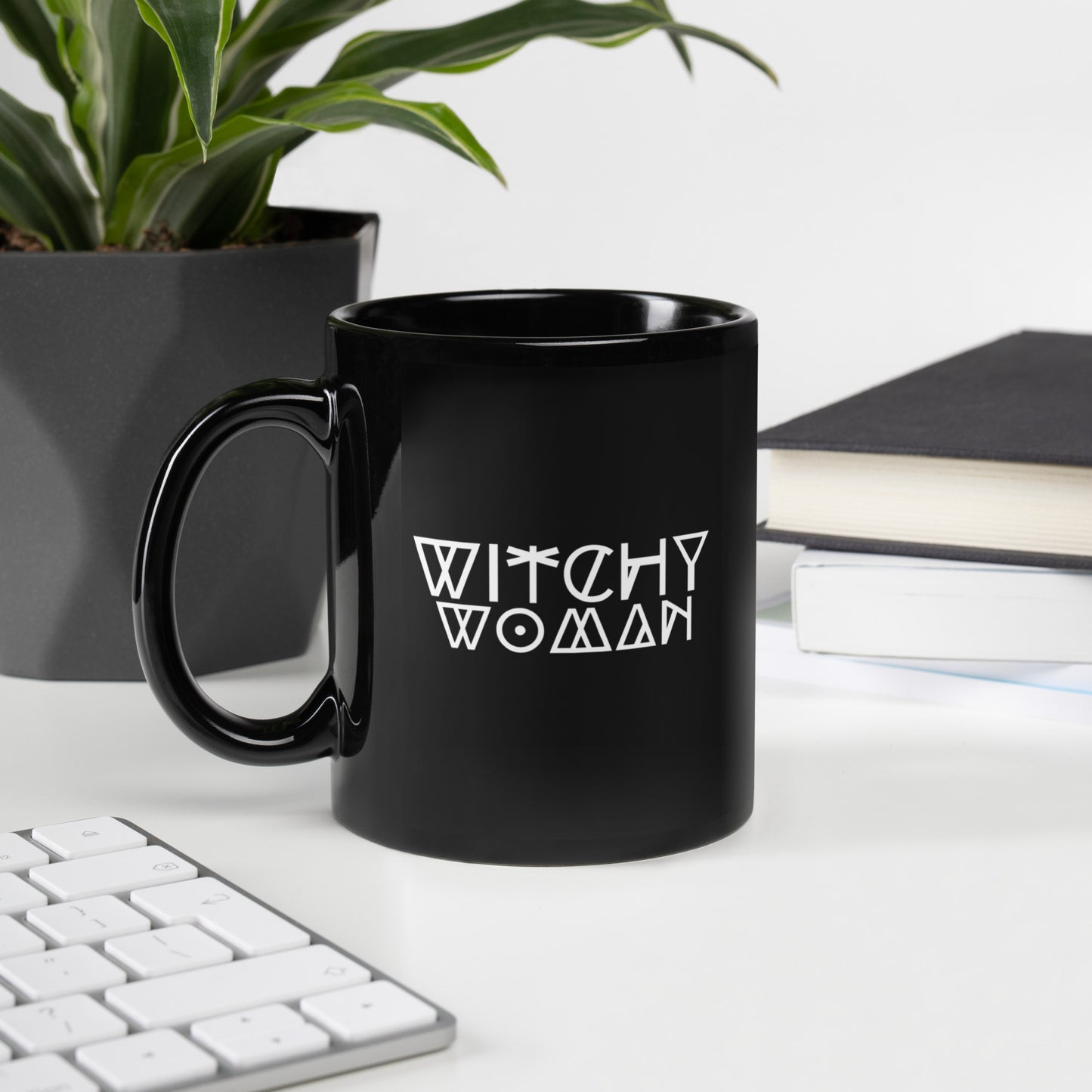 Witchy Woman Black Glossy Mug