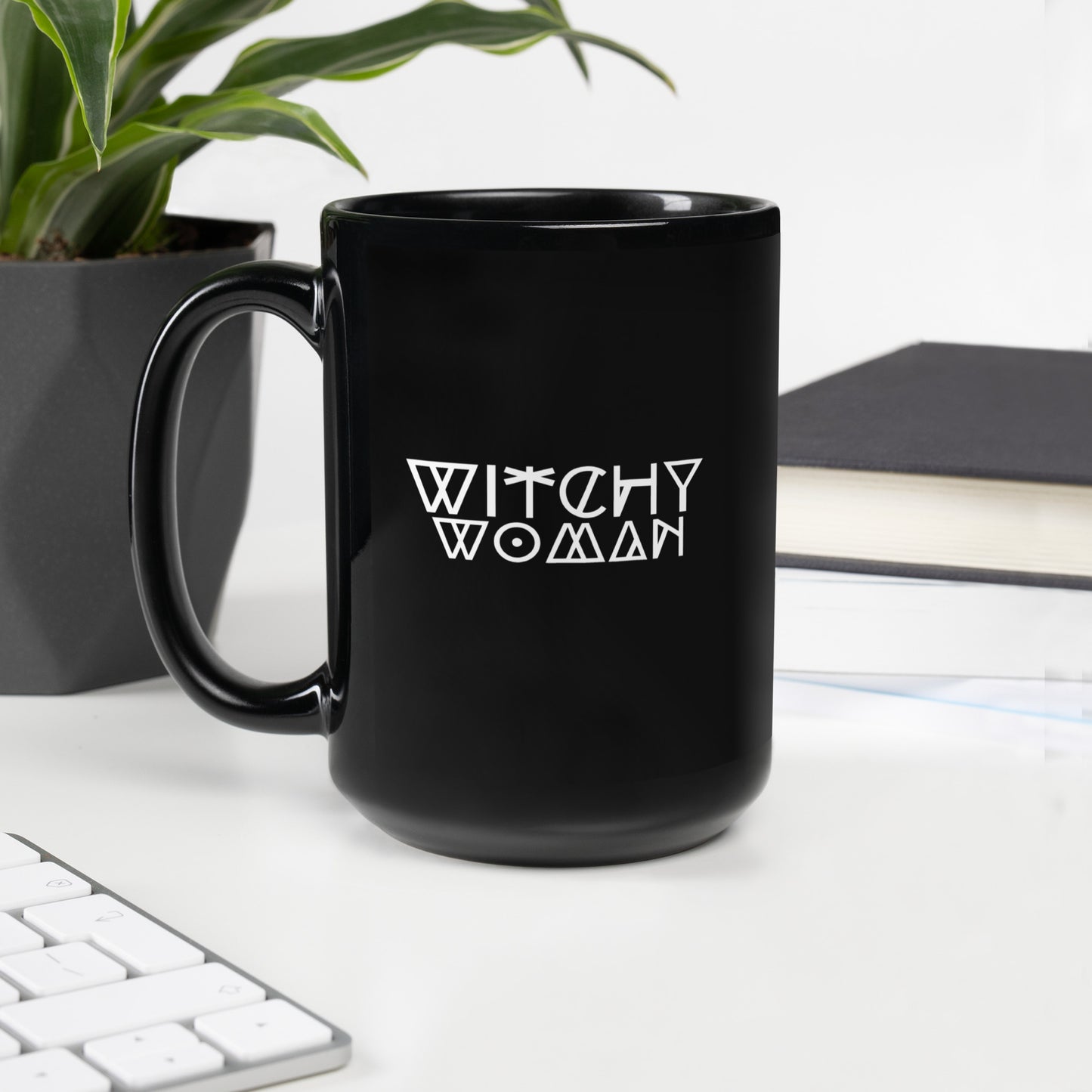 Witchy Woman Black Glossy Mug