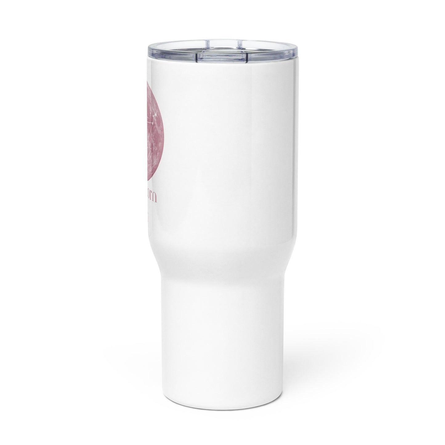 Capricorn Pink Moon Travel mug with a handle