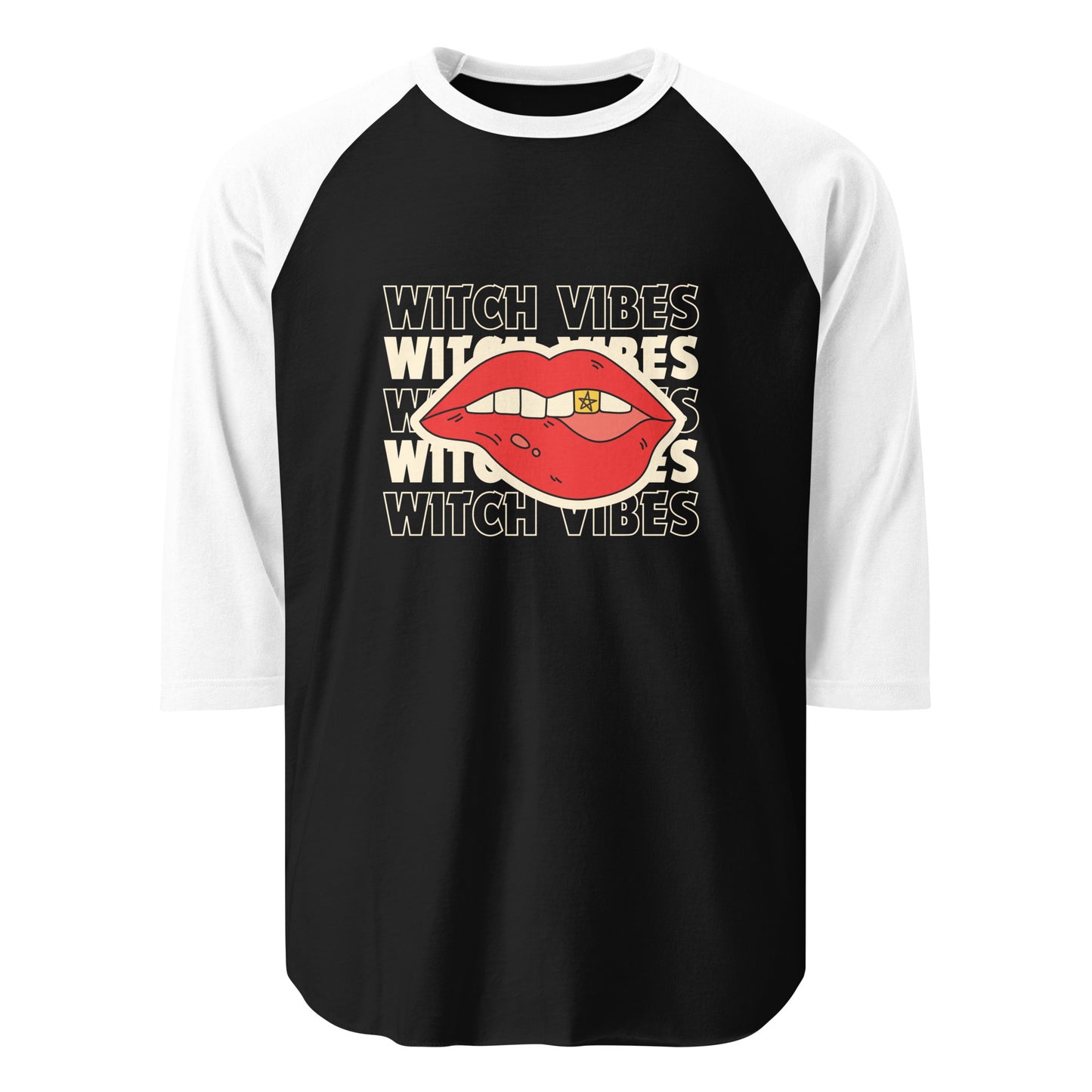 Witch Vibes Gold Tooth 3/4 sleeve raglan shirt