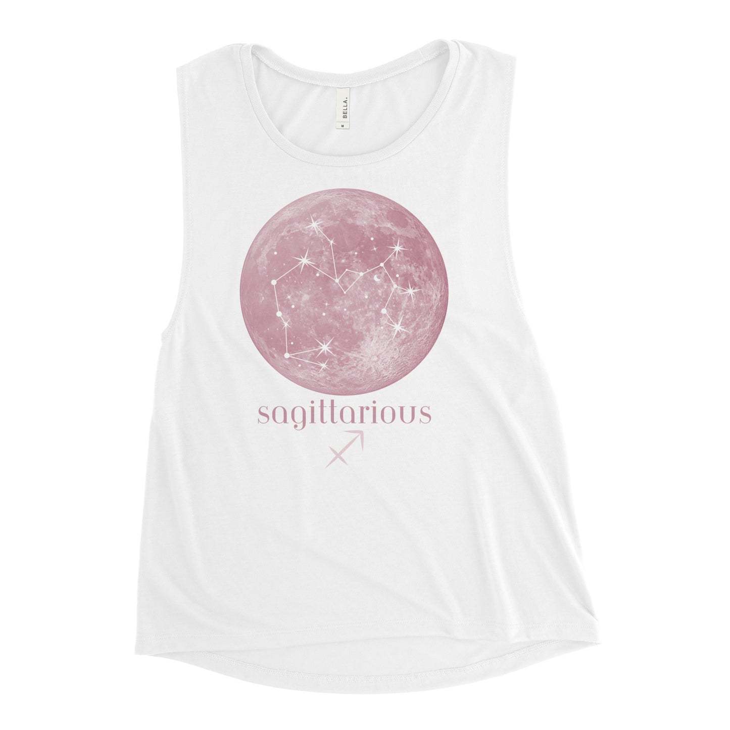 Sagittarius Pink Moon Ladies’ Muscle Tank