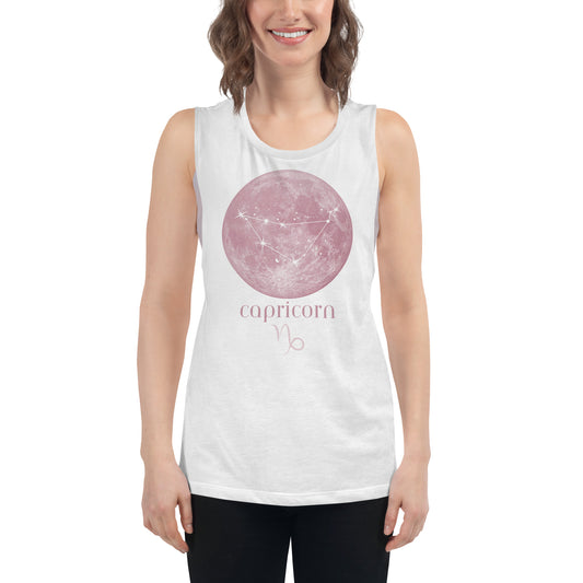 Capricorn Pink Moon Ladies’ Muscle Tank