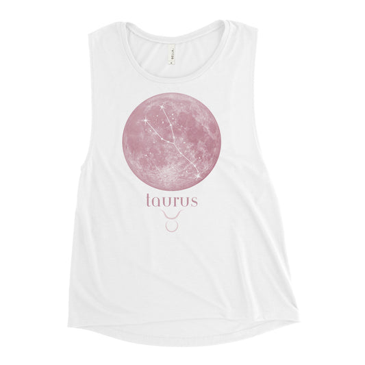 Taurus Pink Moon Ladies’ Muscle Tank