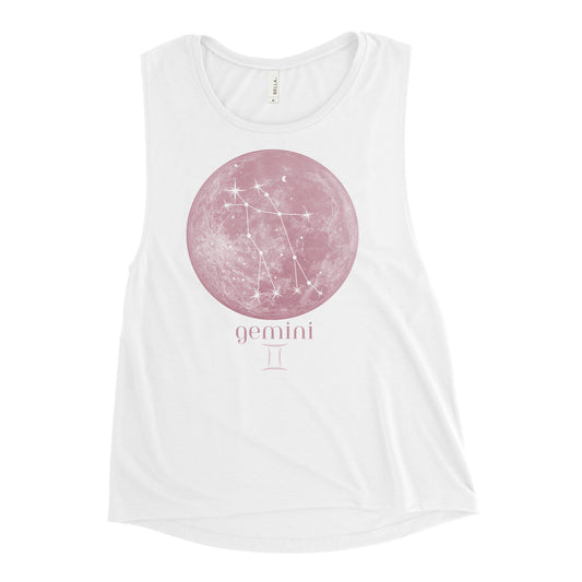 Gemini Pink Moon Ladies’ Muscle Tank