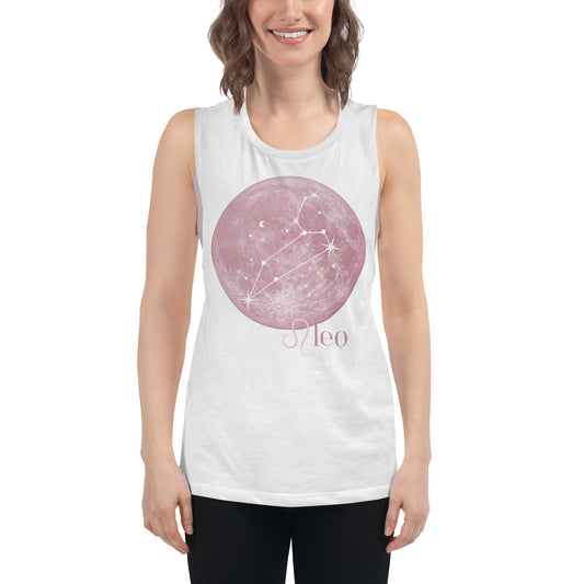 Leo Pink Moon Ladies’ Muscle Tank