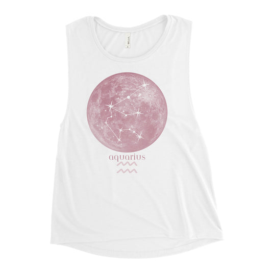 Aquarius Pink Moon Ladies’ Muscle Tank