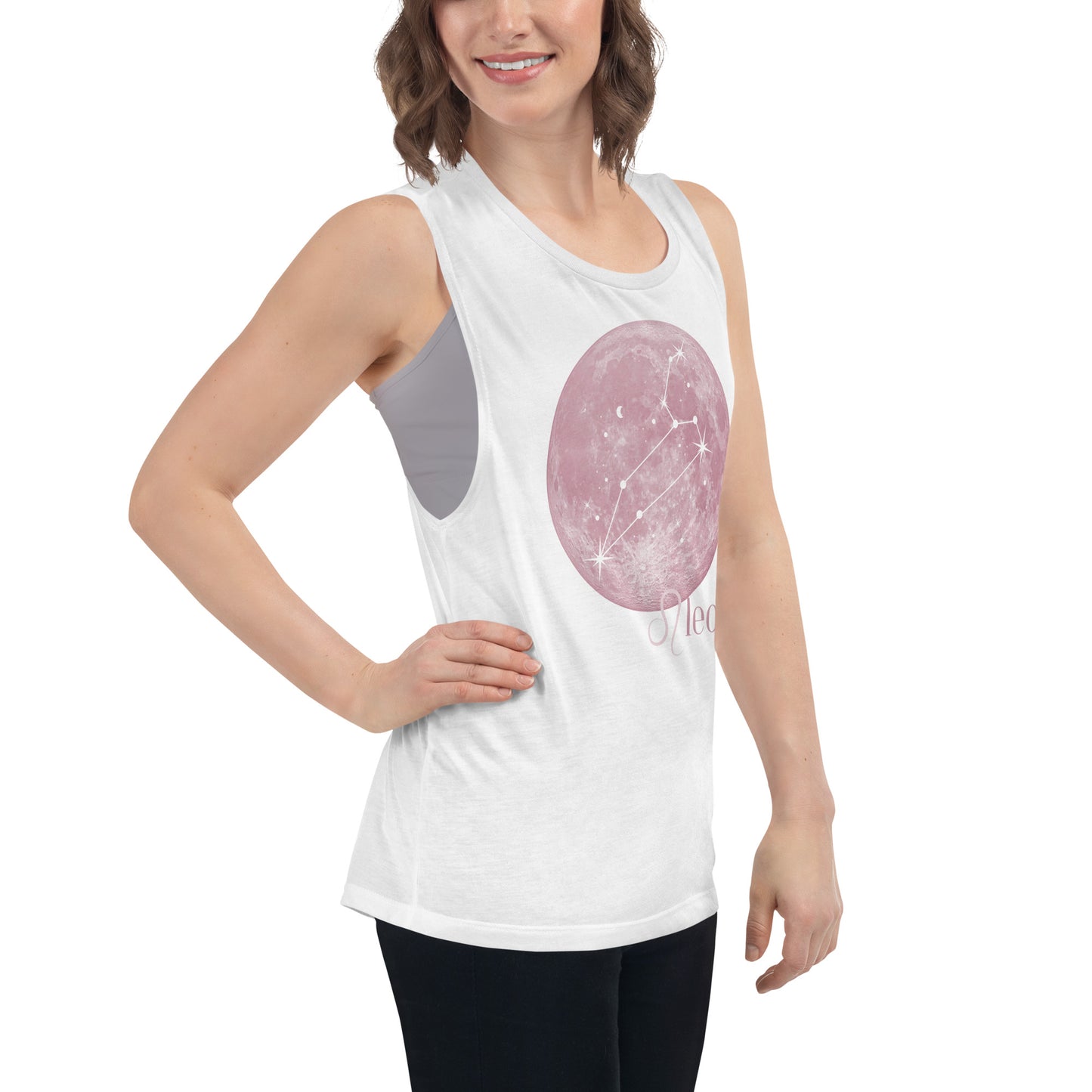 Leo Pink Moon Ladies’ Muscle Tank